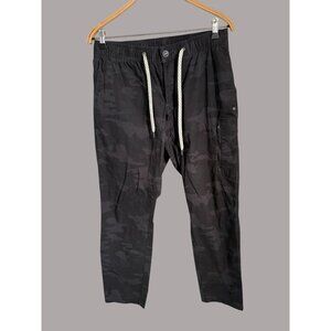 Vuori Mens Black Camo Jogger Pants Medium Cotton Blend Elastic Waist Drawstring